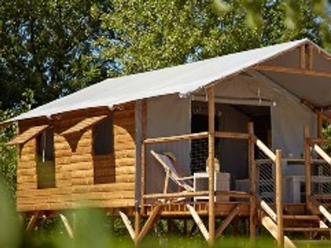 TENTE TOILE ET BOIS 4 personnes - CABANE LODGE sans sanitaires