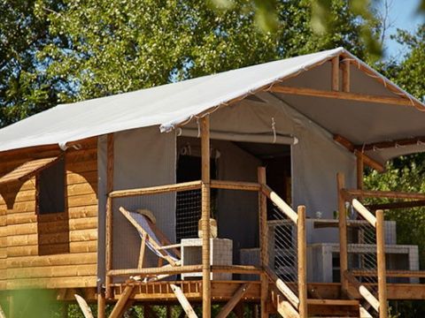 TENTE TOILE ET BOIS 4 personnes - CABANE LODGE sans sanitaires