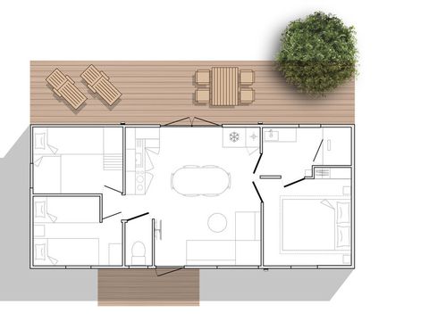 MOBILHOME 6 personnes - Ciela Privilège - 3 chambres - barbecue