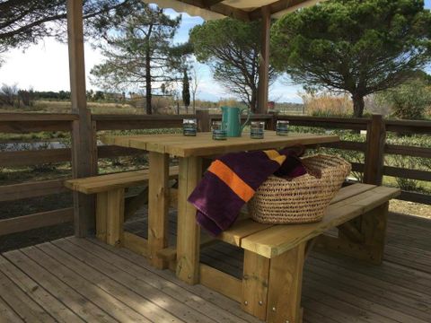 MOBILHOME 6 personnes - Camélia Confort Climatisation avec terrasse 3 chambres