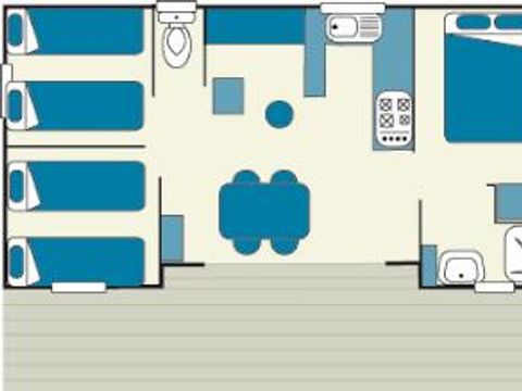 MOBILHOME 6 personnes - Mobil Home Laurier Grand Confort Climatisation avec terrasse 3 chambres