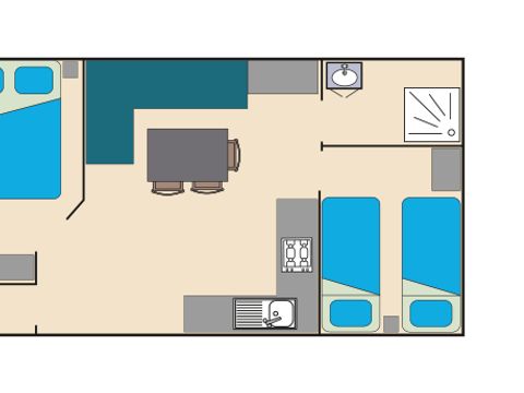 MOBILHOME 4 personnes - CLASSIC ECO + LOUISIANE Non Climatisé