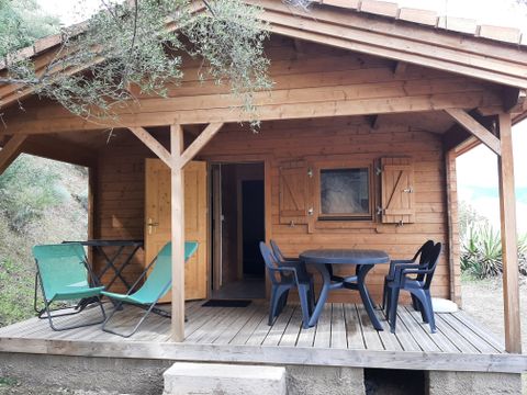 Chalet 4 personnes - Chalet Bois Nature Confort 25m² (2ch - 4 pers) + Clim ( S )