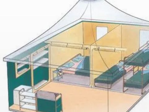 BUNGALOW TOILÉ 5 personnes - Sans sanitaires