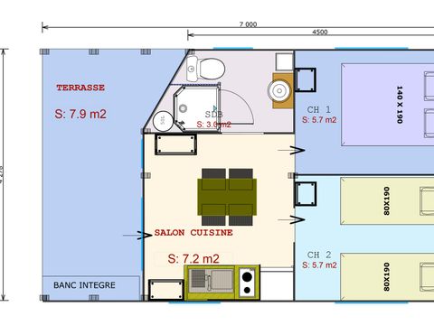 Tente en toile et en bois 5 personnes - Safari Confort