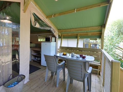 Tente en toile et en bois 5 personnes - Safari Confort