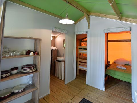 Tente en toile et en bois 5 personnes - Safari Confort