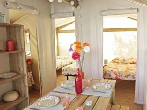 Tente en toile et en bois 5 personnes - Safari Confort