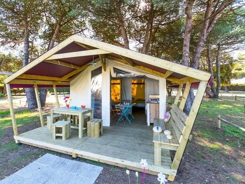 Tente en toile et en bois 5 personnes - Safari Confort
