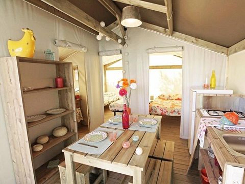 Tente en toile et en bois 5 personnes - Safari Confort