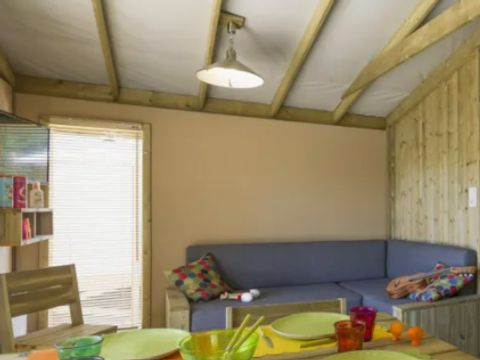 TENTE TOILE ET BOIS 6 personnes - Cabane Lodge Premium - 2 chambres