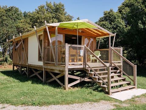 Tente en toile et en bois 5 personnes - Cabane Lodge Premium - 2 chambres