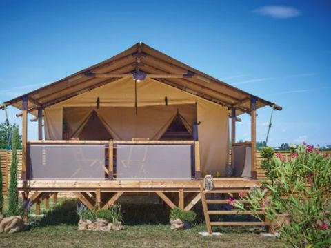 TENTE TOILE ET BOIS 5 personnes - Ecolodge BALI sans sanitaires et sans arrivée d'eau