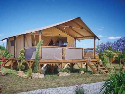 TENTE TOILE ET BOIS 5 personnes - Ecolodge BALI sans sanitaires et sans arrivée d'eau