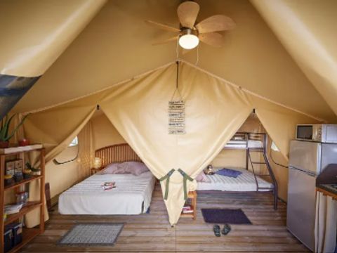 TENTE TOILE ET BOIS 5 personnes - Ecolodge BALI sans sanitaires et sans arrivée d'eau