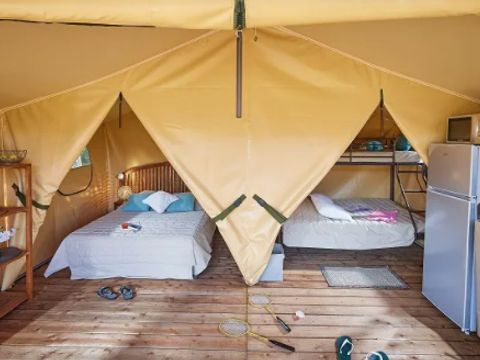 TENTE TOILE ET BOIS 5 personnes - Ecolodge BALI sans sanitaires et sans arrivée d'eau