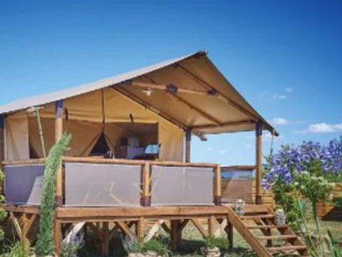 Tente en toile et en bois 5 personnes - Ecolodge Bali 3 Pièces sans sanitaires et sans arrivée d'eau