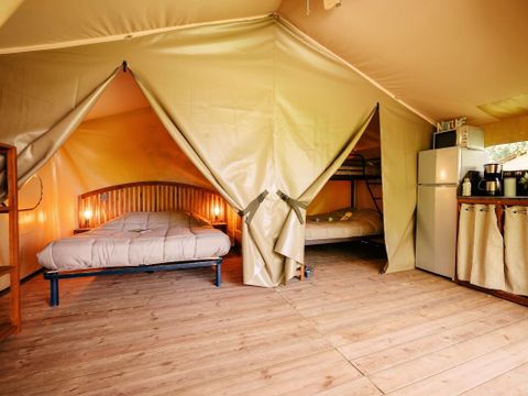 Tente en toile et en bois 5 personnes - Ecolodge Bali 3 Pièces sans sanitaires et sans arrivée d'eau