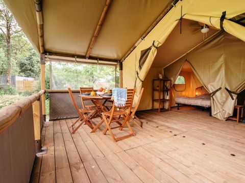 Tente en toile et en bois 5 personnes - Ecolodge Bali 3 Pièces sans sanitaires et sans arrivée d'eau