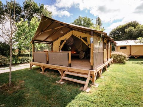 Tente en toile et en bois 5 personnes - Ecolodge Bali 3 Pièces sans sanitaires et sans arrivée d'eau