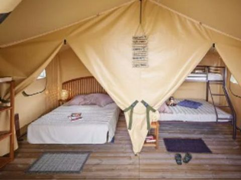 Tente en toile et en bois 5 personnes - Ecolodge Bali 3 Pièces sans sanitaires et sans arrivée d'eau