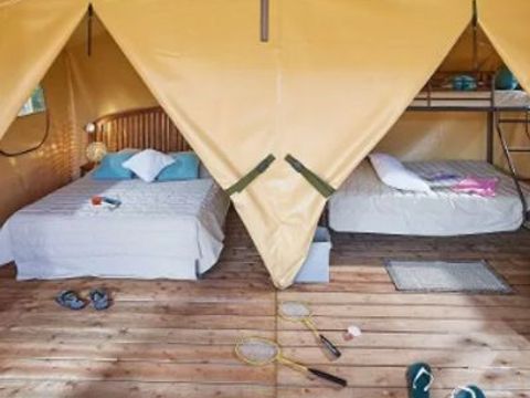 TENTE TOILE ET BOIS 5 personnes - Ecolodge Bali 3 Pièces sans sanitaires et sans arrivée d'eau