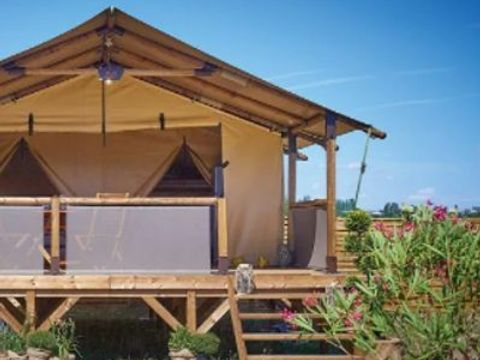 Tente en toile et en bois 5 personnes - Ecolodge Bali 3 Pièces sans sanitaires et sans arrivée d'eau