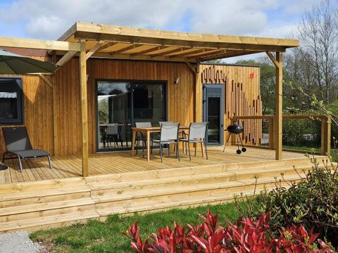 Mobilhome 4 personnes - ELEGANCE 40m² - 2 chambres - 2 salles de bain - Climatisation - Terrasse semi-couverte 27m² - Nouveauté 2024