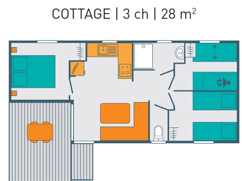 MOBILHOME 6 personnes - COTTAGE PREMIUM - Les Pins | 6 pers.