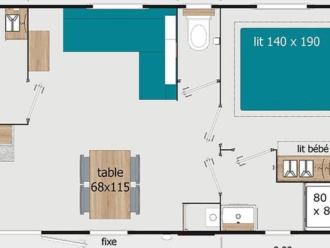 MOBILHOME 6 personnes - COTTAGE PREMIUM - Les Genêts | 4-6 pers.