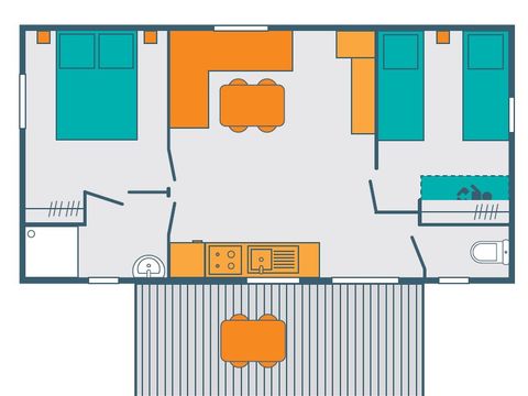 MOBILHOME 4 personnes - COTTAGE PREMIUM - Les Genêts | 4 pers.