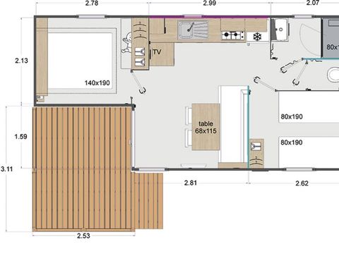 MOBILHOME 4 personnes - COTTAGE PREMIUM - Les Genêts | 4 pers.