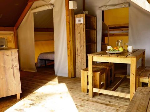 Tente en toile et en bois 4 personnes - TENTE LODGE - Les Yuccas | 4 pers. 2 ch.