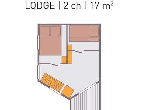 Tente en toile et en bois 4 personnes - TENTE LODGE - Les Yuccas | 4 pers. 2 ch.