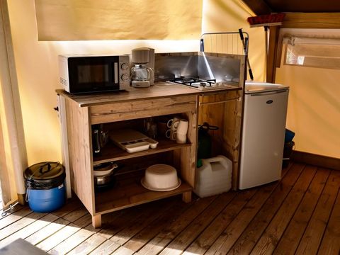 Tente en toile et en bois 4 personnes - TENTE LODGE - Les Yuccas | 4 pers. 2 ch.