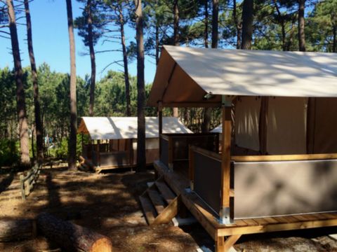 Tente en toile et en bois 5 personnes - Lodge Victoria 5 personnes – Toile & Bois – 30 m² – 2 chambres