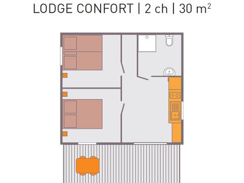 Tente en toile et en bois 5 personnes - LODGE CONFORT Victoria | 5 pers. 2 ch.
