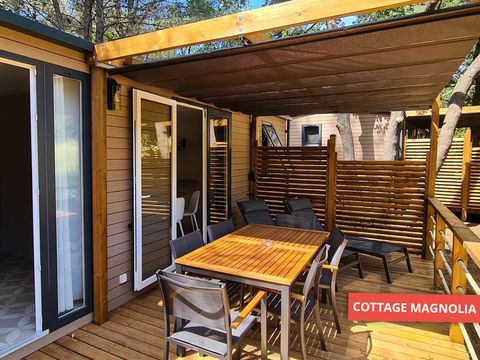 MOBILHOME 5 personnes - NEW 2023 ! Cottage MAGNOLIA + jacuzzi 32m² (2 chambres)
