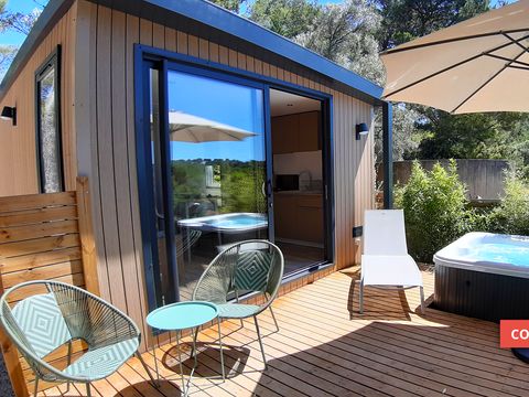 MOBILHOME 2 personnes - Cottage JASMIN + jacuzzi 21m² (1 chambre)