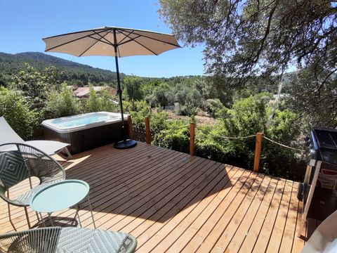 MOBILHOME 2 personnes - Cottage JASMIN + jacuzzi 21m² (1 chambre)