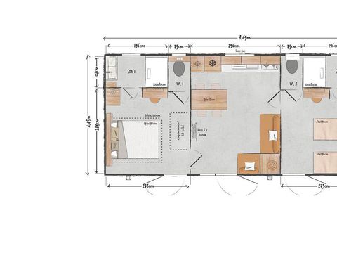 MOBILHOME 5 personnes - Cottage ESTELLO 33m² (2 chambres)
