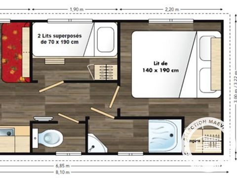 HÉBERGEMENT INSOLITE 4 personnes - Roulotte 3 Pièces 4 Personnes + TV