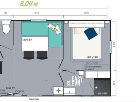 MOBILHOME 6 personnes - TY HEOL LAC