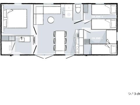 MOBILHOME 6 personnes - TY BIHAN LAC BMH
