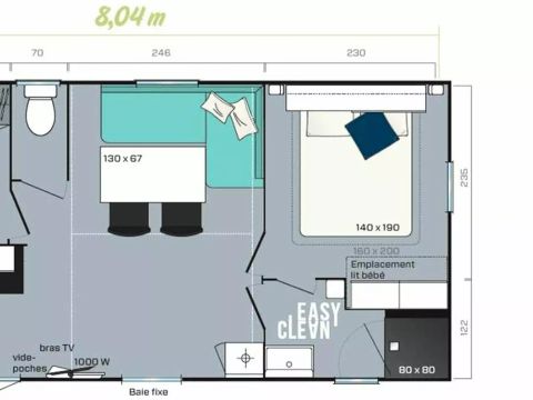 MOBILHOME 6 personnes - Mobil-Home Légénèse 3 Pièces 4/6 Personnes + TV
