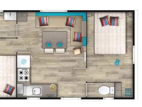 MOBILHOME 4 personnes - CLASSIQUE avec TV