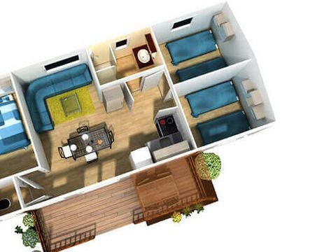 Mobilhome 6 personnes - Classique 4 Pièces 6 Personnes + TV