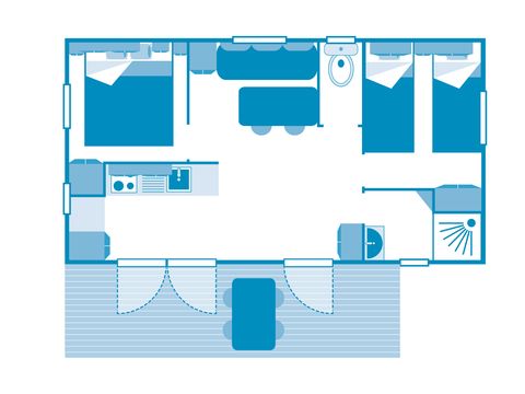 MOBILHOME 4 personnes - COTTAGE Ouessant 4p 2ch ***