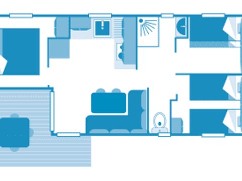 MOBILHOME 6 personnes - Cottage Doelan 6p 3ch ***