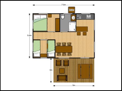 TENTE TOILE ET BOIS 5 personnes - LUXURY LODGE